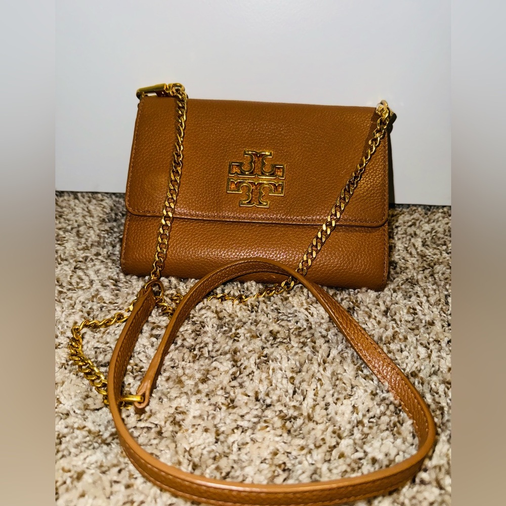 Tory Burch Britten Tan Crossbody Bag